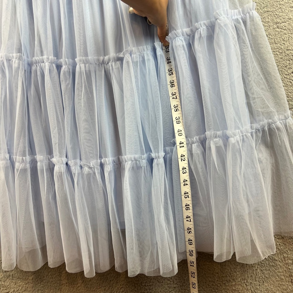 Baltic Born Light Blue Emma Smocked Tulle Dress Ruffle Strap 3XL - Picture 9 of 13